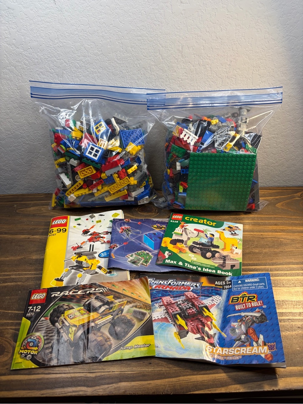 LEGO Bulk Multicolor Bricks Pieces & Parts & Instruction Booklets Mixed Lot Used